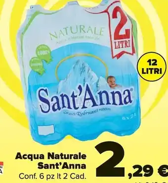 Carrefour Market Sant'anna acqua naturale offerta