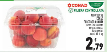 Conad ALBICOCCHE CONAD PERCORSO QUALITÀ Filiera Controllata Origine Italia, categoria I conf. da 1 kg offerta