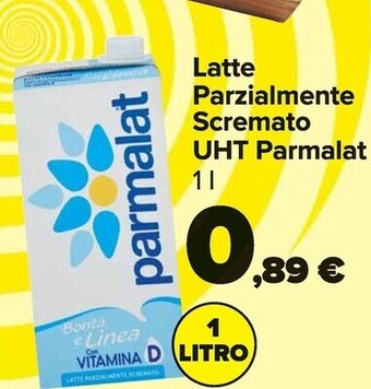 Carrefour Market Parmalat latte parzialmente scremato uht offerta