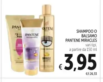 Spazio Conad SHAMPOO O BALSAMO PANTENE MIRACLES vari tipi, 150 ml offerta