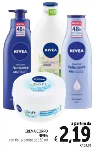 Spazio Conad CREMA CORPO NIVEA vari tipi, 150 ml offerta
