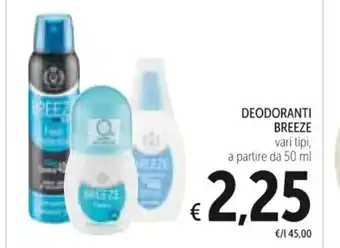 Spazio Conad DEODORANTI BREEZE vari tipi, 50 ml offerta