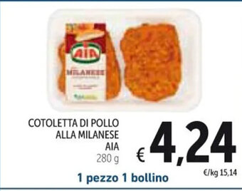 Spazio Conad COTOLETTA DI POLLO ALLA MILANESE AIA 280 g offerta