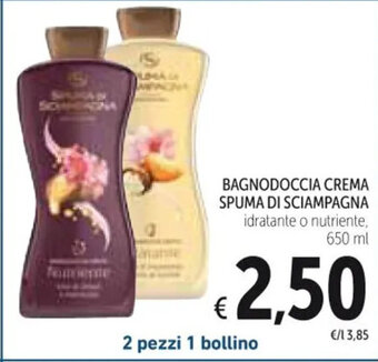 Spazio Conad BAGNODOCCIA CREMA SPUMA DI SCIAMPAGNA 650 ml offerta