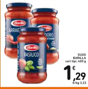 Spazio Conad SUGO BARILLA vari tipi, 400 g offerta