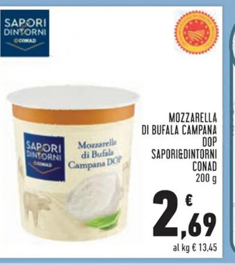 Conad MOZZARELLA DI BUFALA CAMPANA DOP SAPORI&DINTORNI CONAD 200 g offerta
