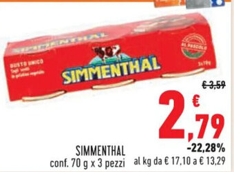 Conad SIMMENTHAL conf. 70 g x 3 pezzi offerta