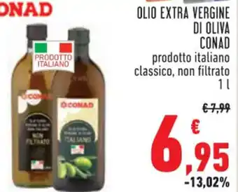Conad OLIO EXTRA VERGINE DI OLIVA CONAD 1 L offerta
