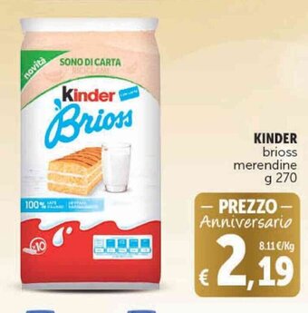 Deco Supermercati KINDER brioss merendine g 270 offerta