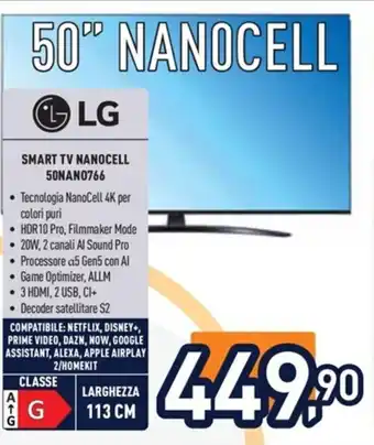 Unieuro LG SMART TV NANOCELL 50NAN0766 offerta