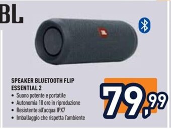 Unieuro JBL SPEAKER BLUETOOTH FLIP ESSENTIAL 2 offerta