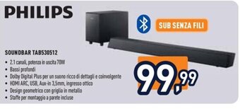 Unieuro PHILIPS SOUNDBAR TAB530512 offerta