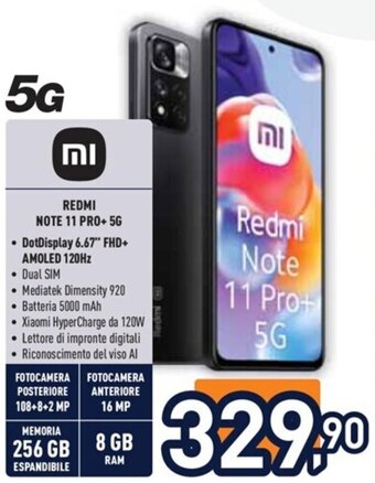 Unieuro REDMI NOTE 11 PRO+ 5G offerta