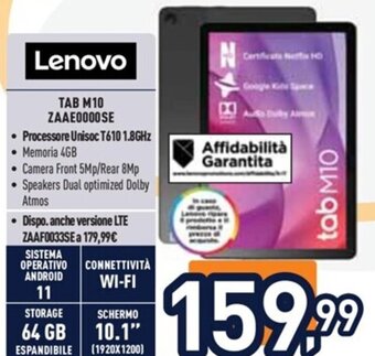 Unieuro Lenovo TAB M10 ZAAE0000SE offerta