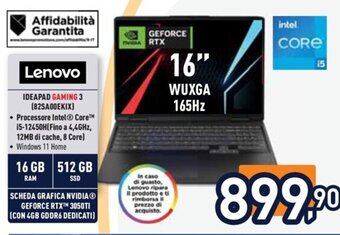 Unieuro Lenovo IDEAPAD GAMING 3 (82SA00EKIX) offerta