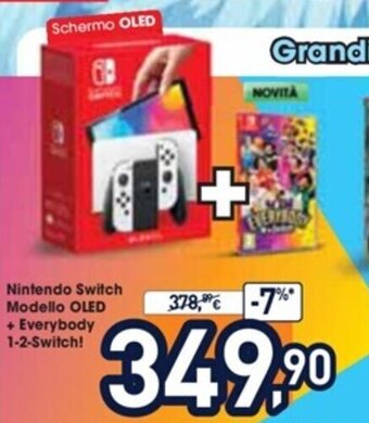 Unieuro Nintendo Switch Modello OLED + Everybody 1-2-Switch! offerta
