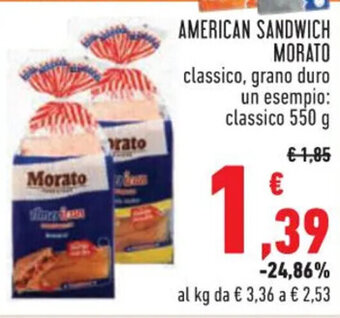 Conad AMERICAN SANDWICH MORATO 550 g offerta