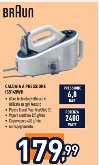 Unieuro BRAUN CALDAIA A PRESSIONE IS5145WH offerta