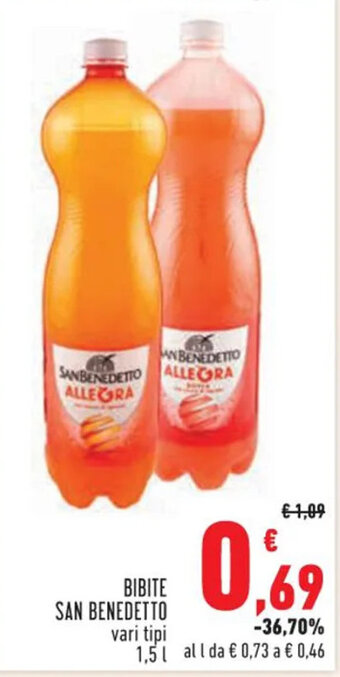 Conad BIBITE SAN BENEDETTO vari tipi 1,5 l offerta