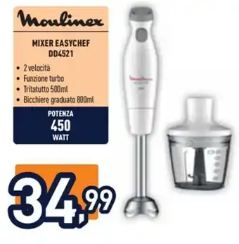 Unieuro Moulinex MIXER EASYCHEF offerta