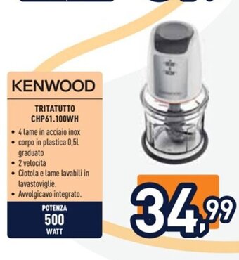 Unieuro KENWOOD TRITATUTTO CHP61.100WH offerta