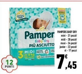 Conad City Pampers baby dry offerta