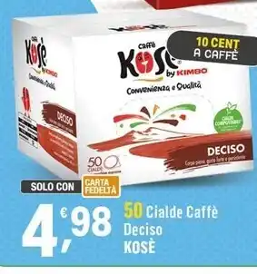 Supermercati Dok Kosè 50 cialde caffe deciso offerta