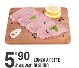 Supermercati Dok Lonza a fette di suino offerta
