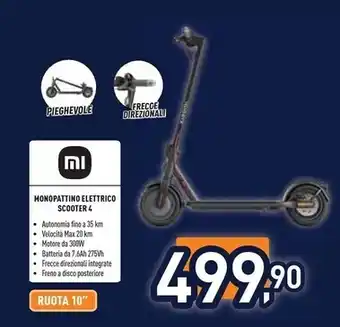 Unieuro Xiaomi monopattino elettrico scooter 4 offerta