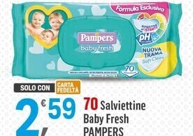 Supermercati Dok Pampers 70 salviettine baby fresh offerta