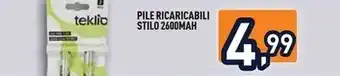 Unieuro Teklio - pile ricaricabili stilo 2600mah offerta