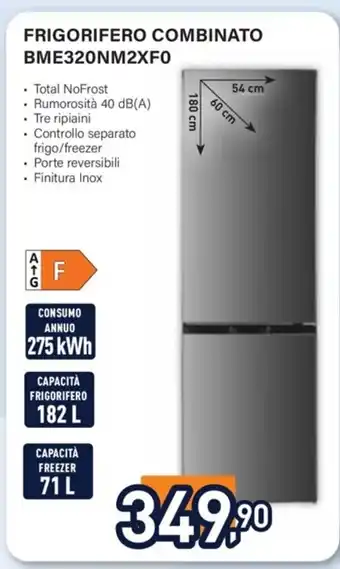 Unieuro FRIGORIFERO COMBINATO BME320NM2XFO offerta