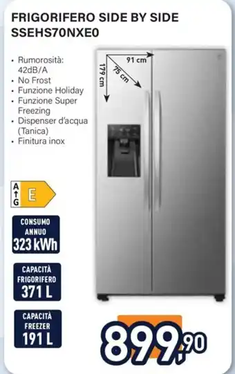 Unieuro FRIGORIFERO SIDE BY SIDE SSEHS70NXE0 offerta