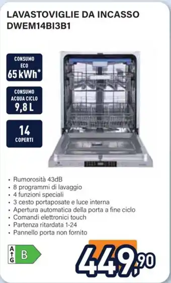 Unieuro LAVASTOVIGLIE DA INCASSO DWEM14BI3B1 offerta