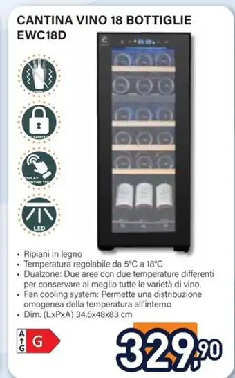 Unieuro CANTINA VINO 18 BOTTIGLIE EWC18D offerta
