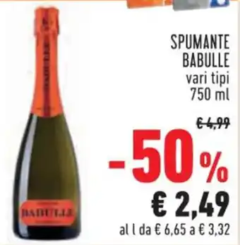 Conad SPUMANTE BABULLE vari tipi 750 ml offerta