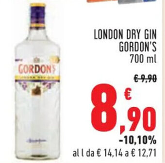 Conad LONDON DRY GIN GORDON'S 700 ml offerta