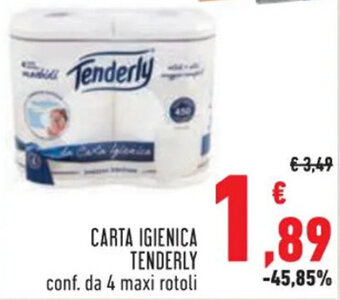 Conad CARTA IGIENICA TENDERLY conf. da 4 maxi rotoli offerta