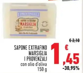 Conad SAPONE EXTRAFINO MARSIGLIA I PROVENZALI con olio d'oliva 150 g offerta