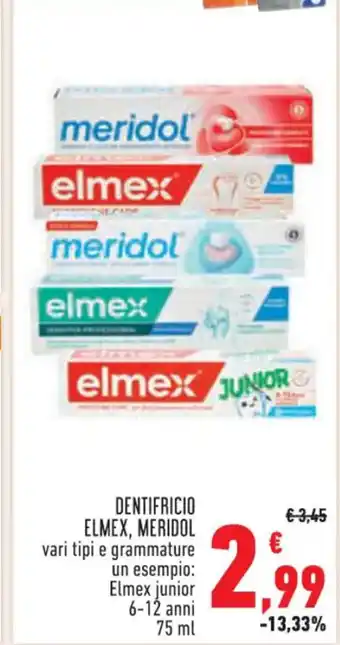 Conad DENTIFRICIO ELMEX. MERIDOL 6-12 anni 75 ml offerta