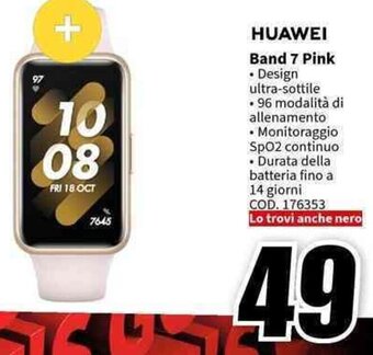 MediaWorld HUAWEI Band 7 Pink offerta