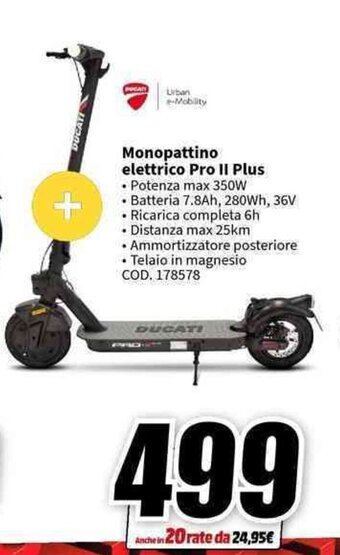 MediaWorld Monopattino elettrico Pro II Plus offerta