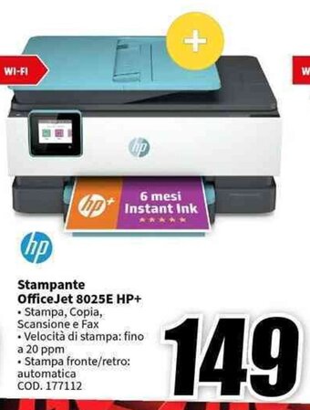 hp Stampante OfficeJet 8025E HP+