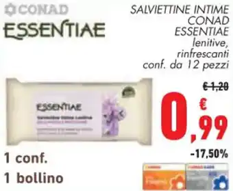 Conad SALVIETTINE INTIME CONAD ESSENTIAE conf. da 12 pezzi offerta