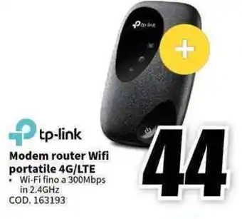 MediaWorld →tp-link Modem router Wifi portatile 4G/LTE offerta