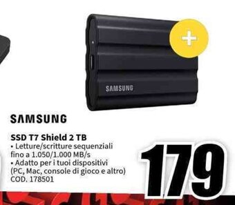 MediaWorld SAMSUNG SSD T7 Shield 2 TB offerta