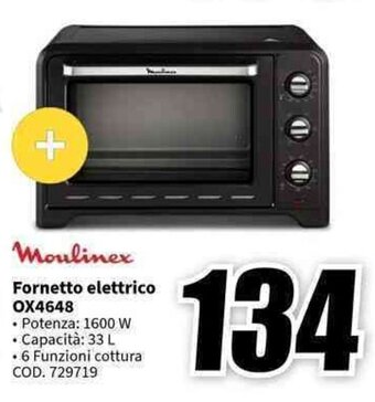 MediaWorld Moulinex Fornetto elettrico OX4648 offerta