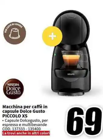 MediaWorld Macchina per caffè in capsule Dolce Gusto PICCOLO XS offerta