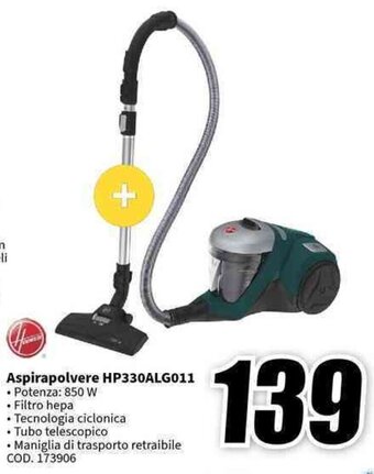 MediaWorld Hoover Aspirapolvere HP330ALG011 offerta