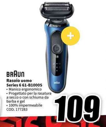 MediaWorld BRAUN Rasoio uomo Series 6 61-B1000S offerta